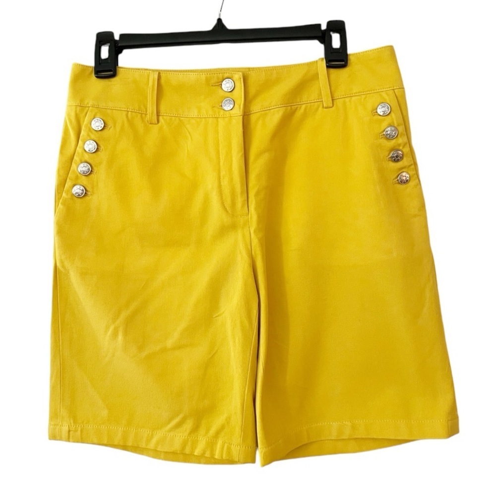Doncaster Yellow Sailor-Button Bermuda Shorts Size 6